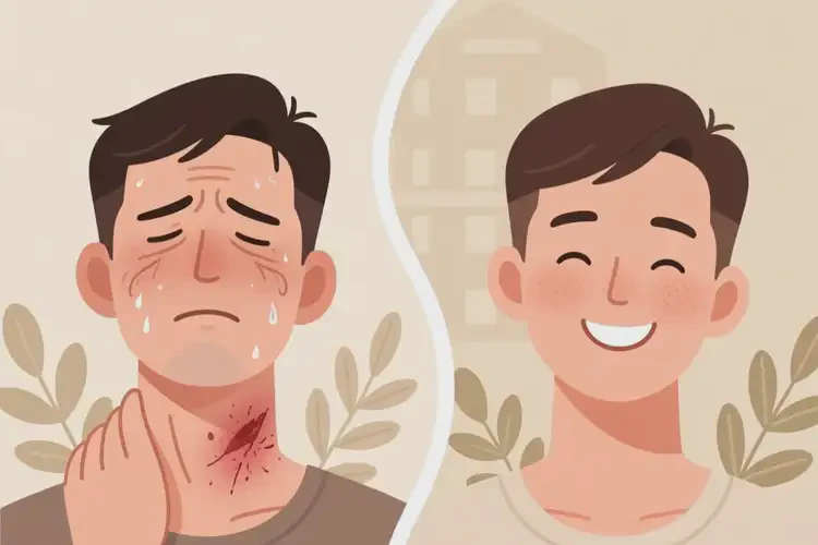 男性脖子經(jīng)常長濕疹可不可以根治(圖1)