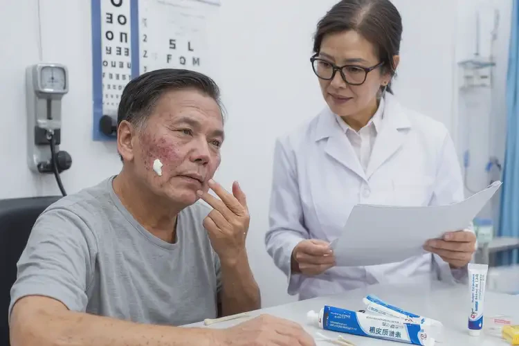 男性臉上出現(xiàn)濕疹可不可以根治(圖2)