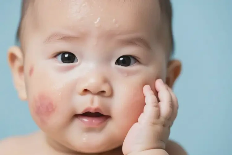 寶寶臉上容易長濕疹可以治好嗎(圖2)