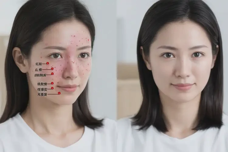 女人面部起湿疹不管它会自己好吗(图1)