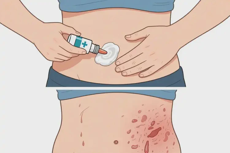 女性肚子上出現(xiàn)濕疹可不可以根治(圖1)