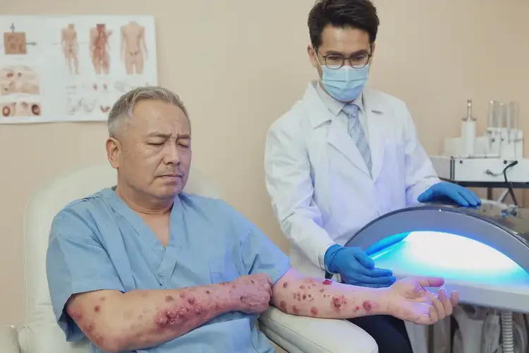 男人手臂上出現(xiàn)濕疹可不可以根治(圖2)