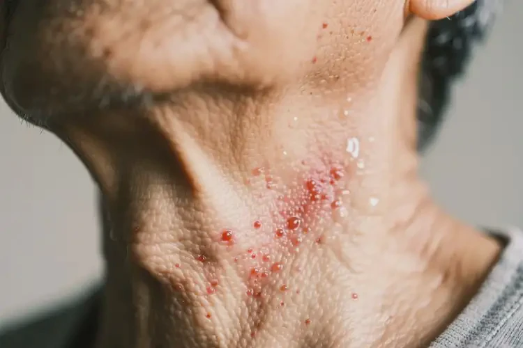 老人脖子上偶爾長濕疹可不可以根治(圖1)