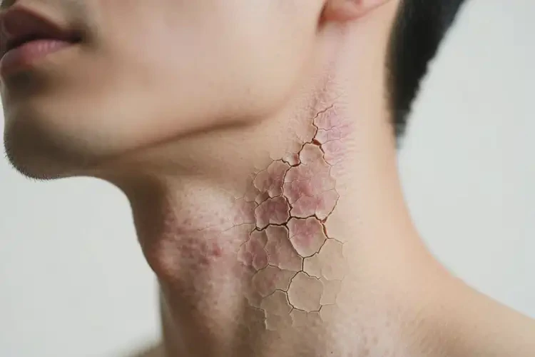 男性脖子出現(xiàn)濕疹不管它會(huì)自己自愈嗎(圖1)