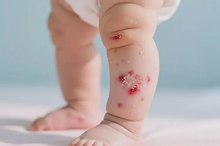 寶寶小腿出現(xiàn)濕疹不管它會(huì)自己痊愈嗎(圖2)