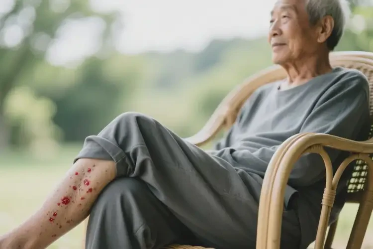 老人大腿上有濕疹可不可以根治(圖1)