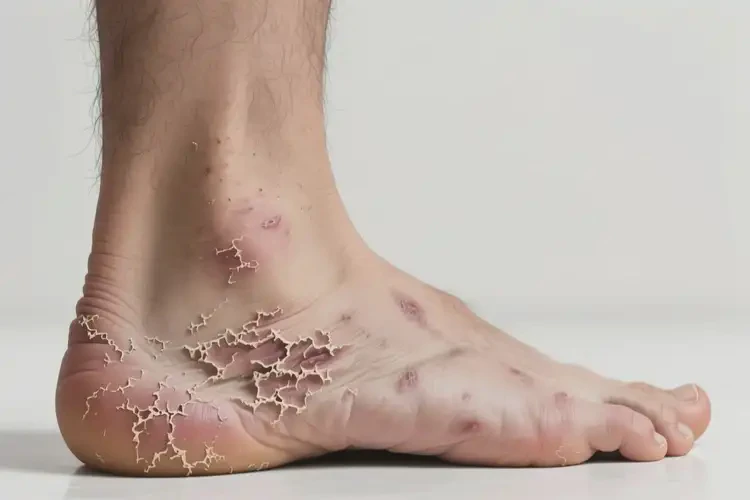 男人腳上偶爾起濕疹能不能根治(圖1)