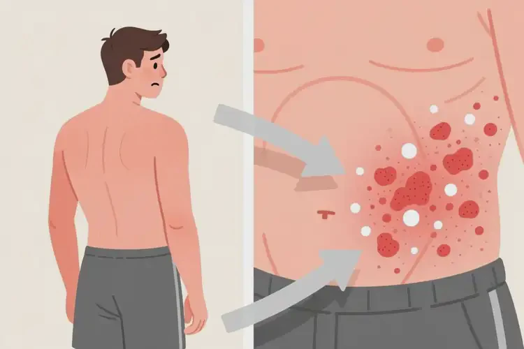 男人肚子上容易起濕疹能不能根治(圖1)