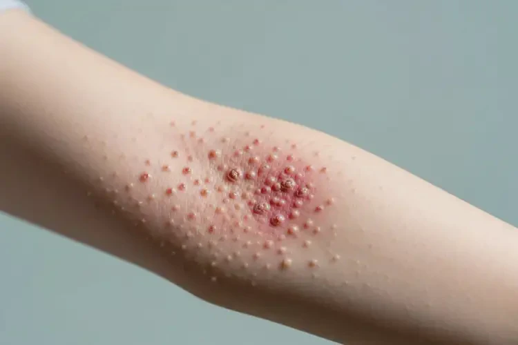 女性手臂上出現(xiàn)濕疹不管它會自己好嗎(圖2)