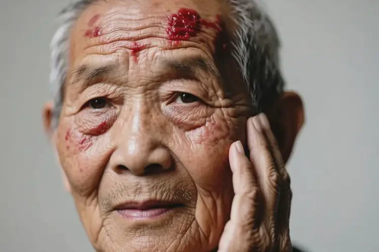 高齡老人臉上經(jīng)常長濕疹能不能根治(圖1)