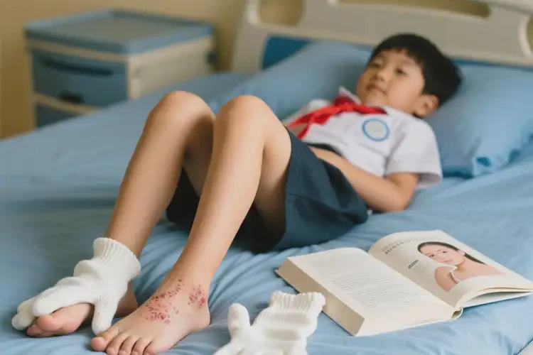 小学生脚上起湿疹可不可以根治(图1)