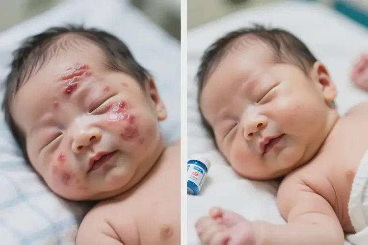 嬰兒臉上有濕疹可以治好嗎(圖2)