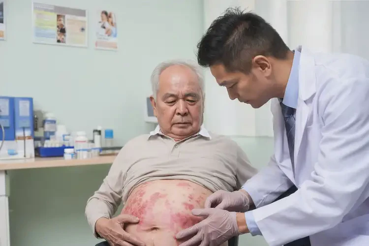 高齡老人肚子上有濕疹不管它會自己痊愈嗎(圖1)