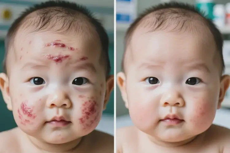 嬰兒臉上有濕疹可以治好嗎(圖4)