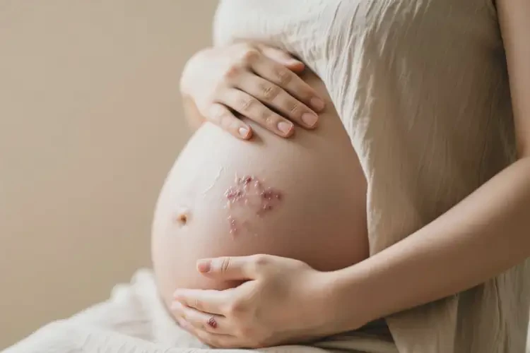 產(chǎn)婦肚子上出現(xiàn)濕疹可不可以根治(圖1)