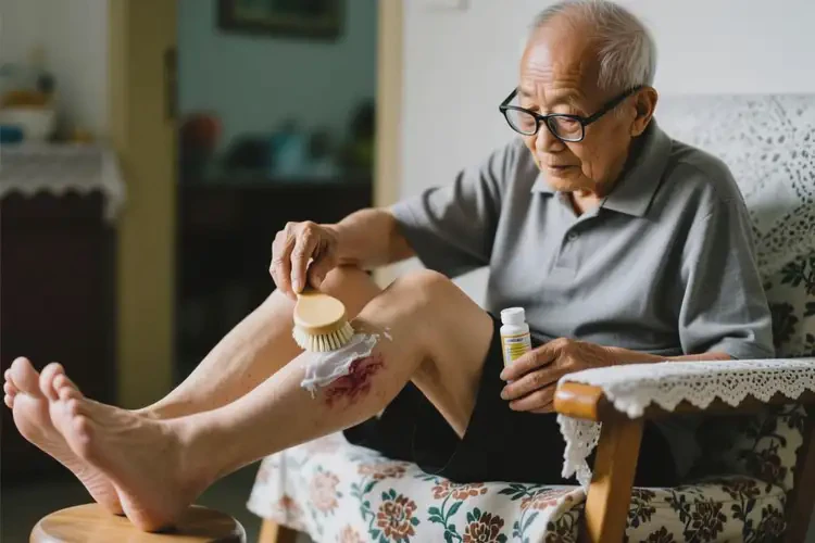 高齡老人小腿上長(zhǎng)濕疹能不能根治(圖1)