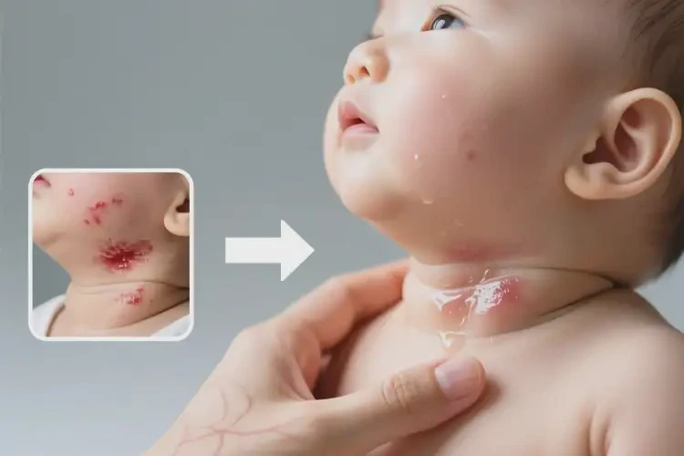 嬰兒脖子起濕疹可以治好嗎(圖1)