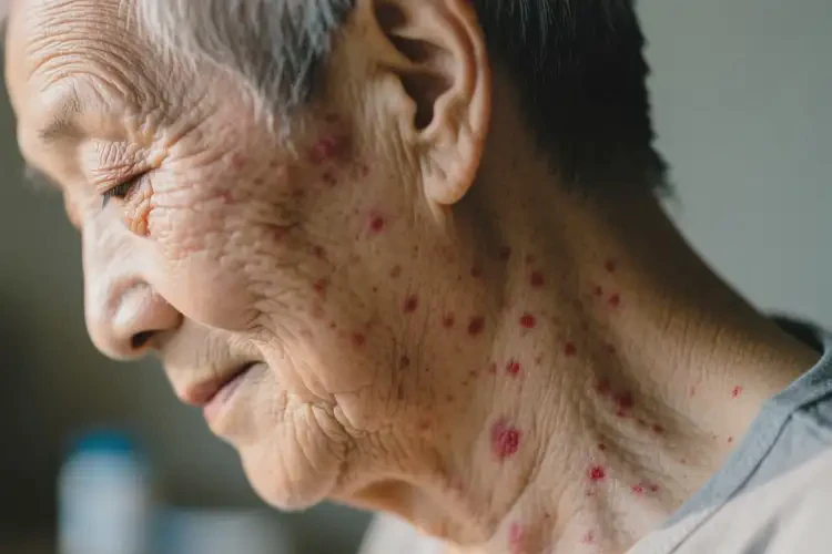 老年人脖子上偶爾起濕疹不管它會自己好嗎(圖1)