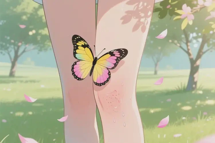 女人大腿上起濕疹不管它會(huì)自己自愈嗎(圖1)