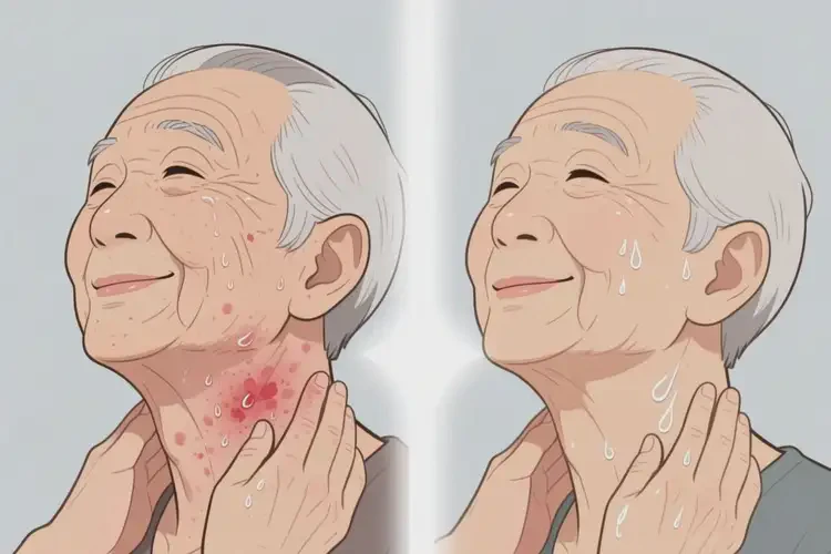 老人脖子經(jīng)常長濕疹可不可以根治(圖1)