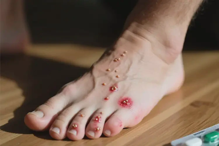 男人腳上偶爾起濕疹能不能根治(圖2)