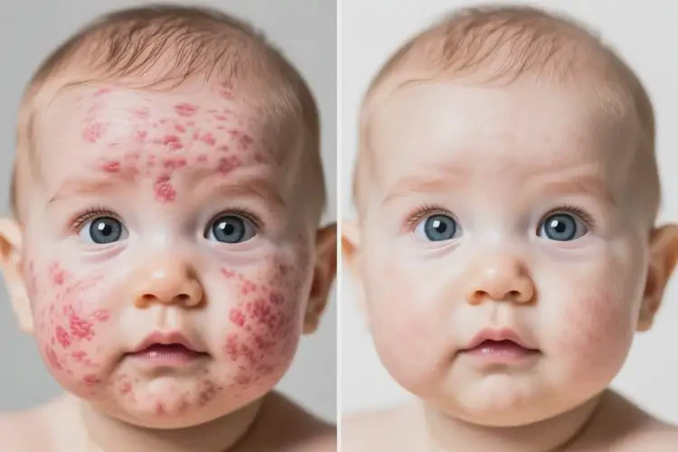 嬰兒臉上有濕疹可以治好嗎(圖3)