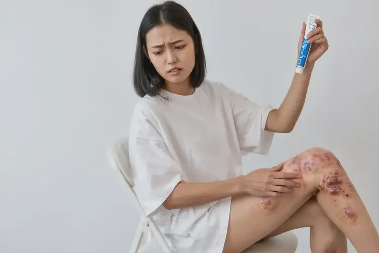 女生小腿上出現(xiàn)濕疹可以徹底自愈嗎(圖1)