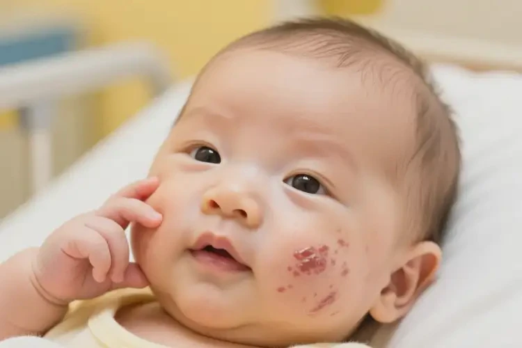 嬰兒面部容易長(zhǎng)濕疹可不可以根治(圖1)