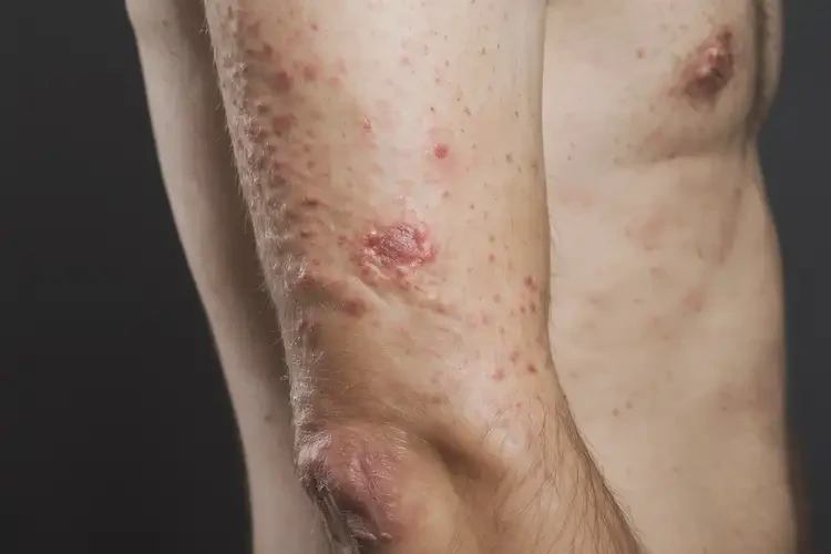 男生手臂长湿疹不管它会自己好吗(图4)