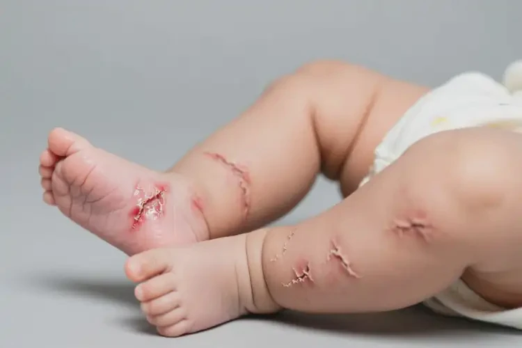 寶寶小腿出現(xiàn)濕疹不管它會(huì)自己痊愈嗎(圖1)