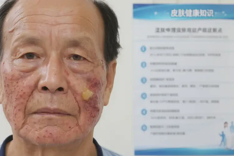 老年人面部出现湿疹不管它会自己痊愈吗(图1)