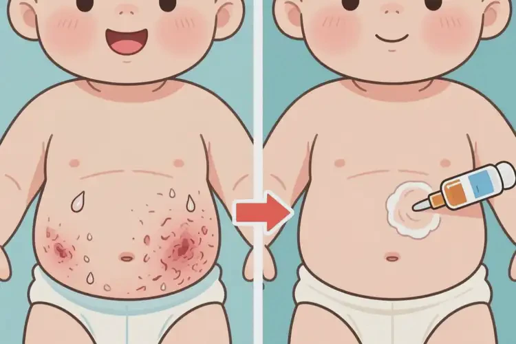 嬰幼兒肚子長(zhǎng)濕疹可以治好嗎(圖2)