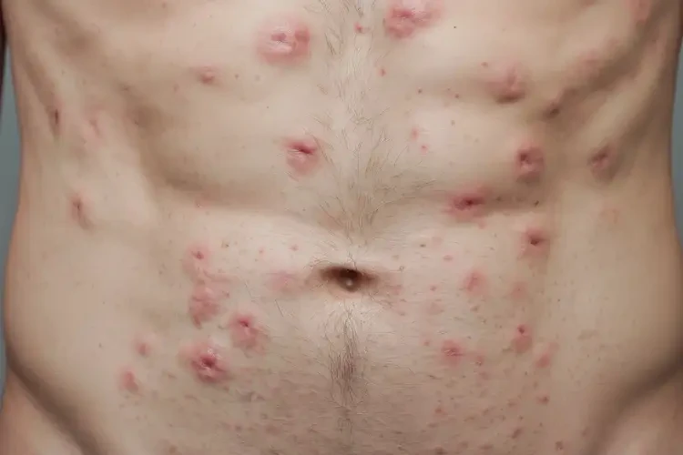 男人肚子上有濕疹不管它會(huì)自己自愈嗎(圖4)