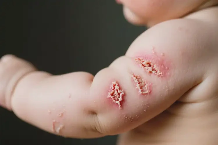 嬰兒手臂上出現(xiàn)濕疹可不可以根治(圖1)