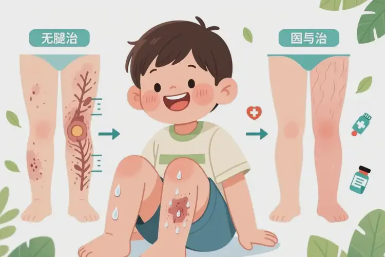 少兒大腿出現(xiàn)濕疹可不可以根治(圖1)