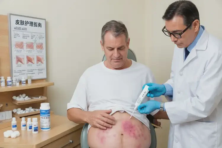 男人肚子上有濕疹不管它會(huì)自己自愈嗎(圖3)