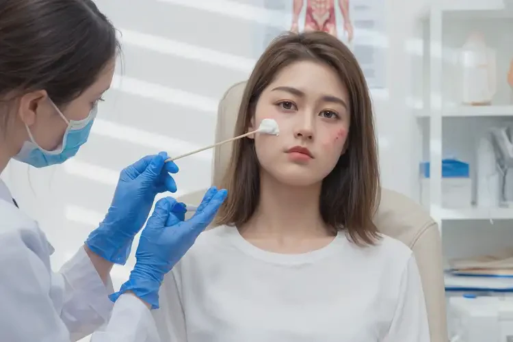 女人面部起湿疹不管它会自己好吗(图3)