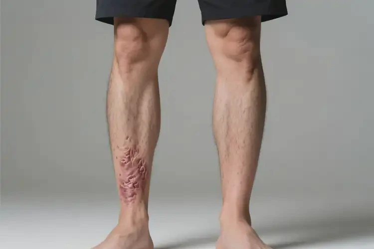 男人小腿上出現(xiàn)濕疹能不能根治(圖1)