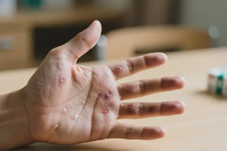 男人手上長(zhǎng)濕疹不管它會(huì)自己痊愈嗎(圖1)