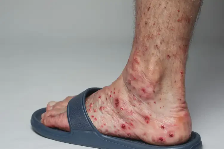 男人脚上偶尔长湿疹可不可以彻底自愈(图4)