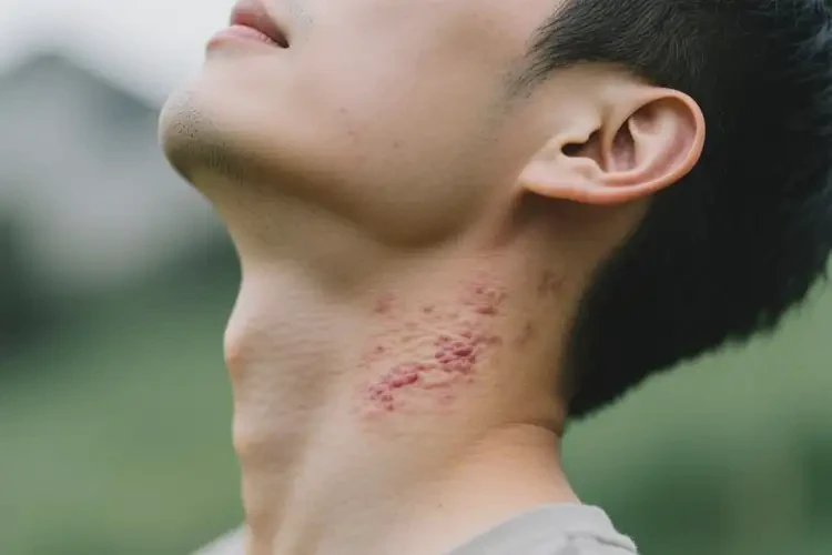 男人脖子上經(jīng)常長(zhǎng)濕疹不管它會(huì)自己痊愈嗎(圖1)