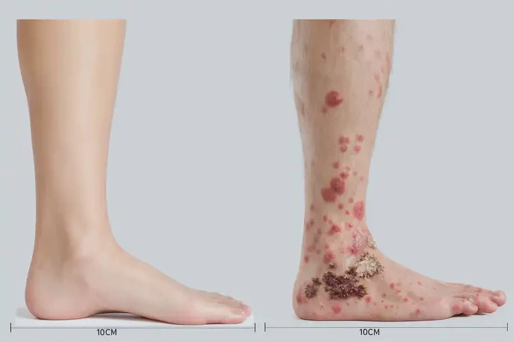 男人脚上偶尔长湿疹可不可以彻底自愈(图1)