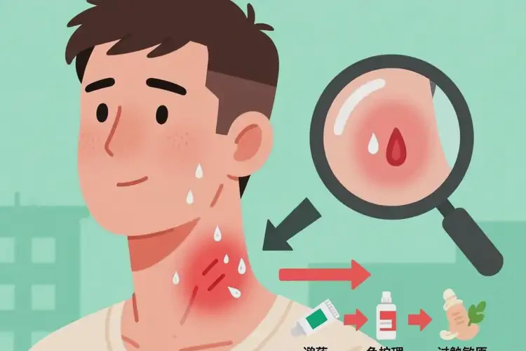 男性脖子偶尔起湿疹可不可以根治(图1)