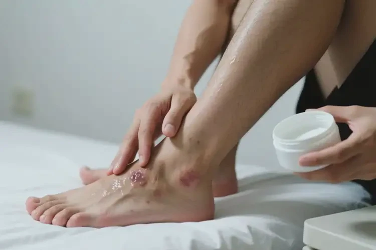 男性腳上出現(xiàn)濕疹可不可以根治(圖1)