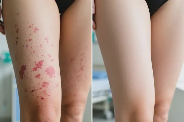 女人大腿上偶爾起濕疹可以徹底自愈嗎(圖1)