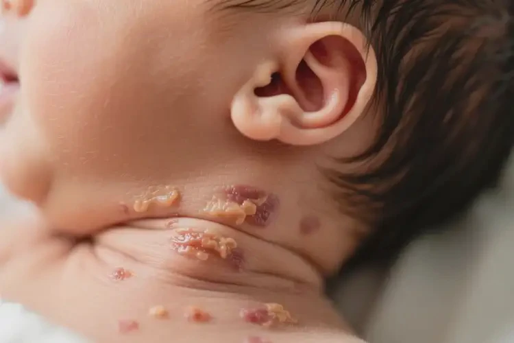 新生兒脖子上有濕疹可不可以根治(圖1)