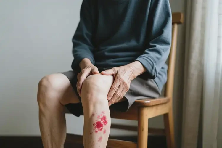 老人大腿偶爾長(zhǎng)濕疹可不可以根治(圖1)