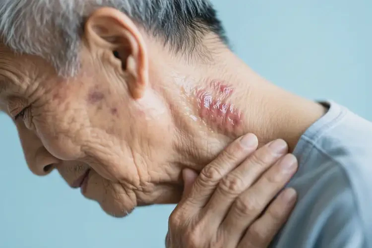 老年人脖子上长湿疹可不可以根治(图1)