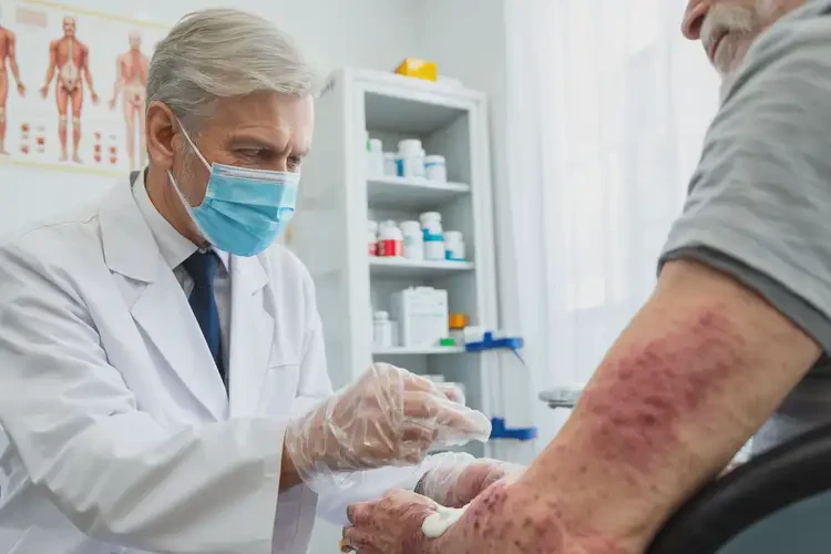 老人手臂長(zhǎng)濕疹可不可以根治(圖2)