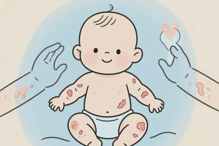 嬰兒全身起濕疹可以治好嗎(圖3)